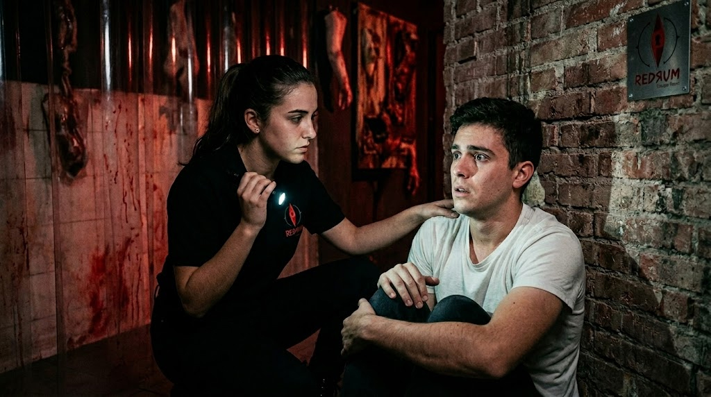 Cómo ayudar a un jugador bloqueado por el miedo en un escape room de terror - redrumescaperoom.es
